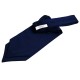 Plain Satin Self-Tie Cravat - Navy Blue